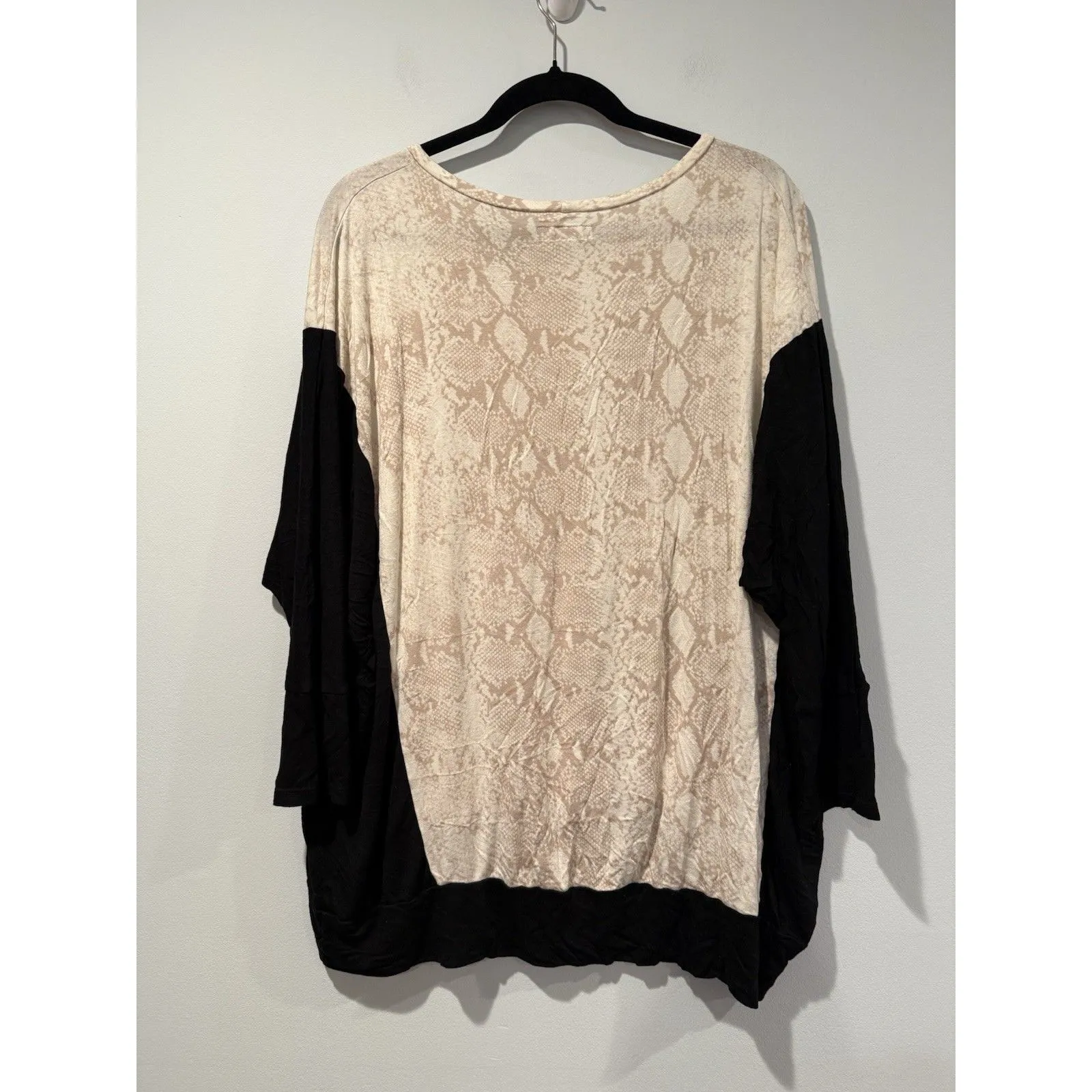 Michael Lauren Top Womens XS/S Oversized Slouchy Snakeskin Print Stretch Indie - Image 2