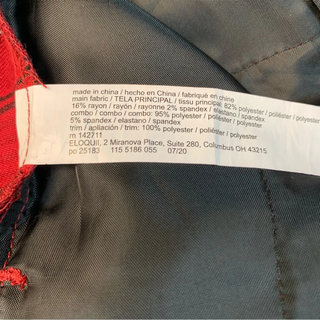 Eloquii Red Plaid Dress Pants. Size 16 - Image 5