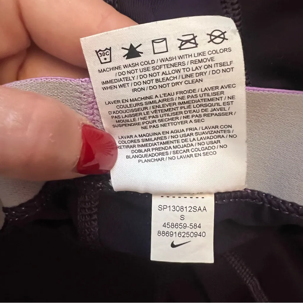 Nike‎ Pro Dri-Fit Purple Training Capri Tight Leggings Women’s Size Small Active - Image 5