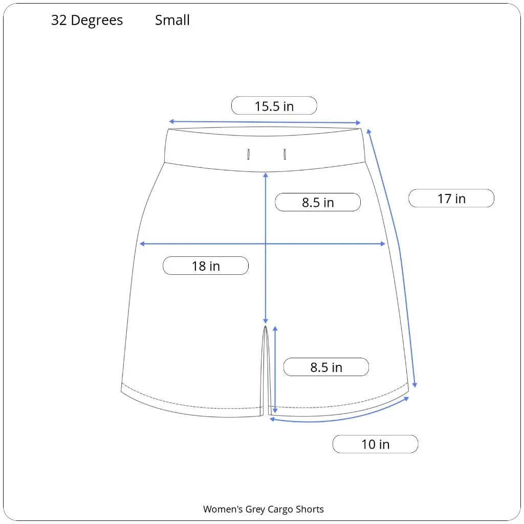 32 Degrees Ladies Grey Lightweight Cargo Short - Image 5