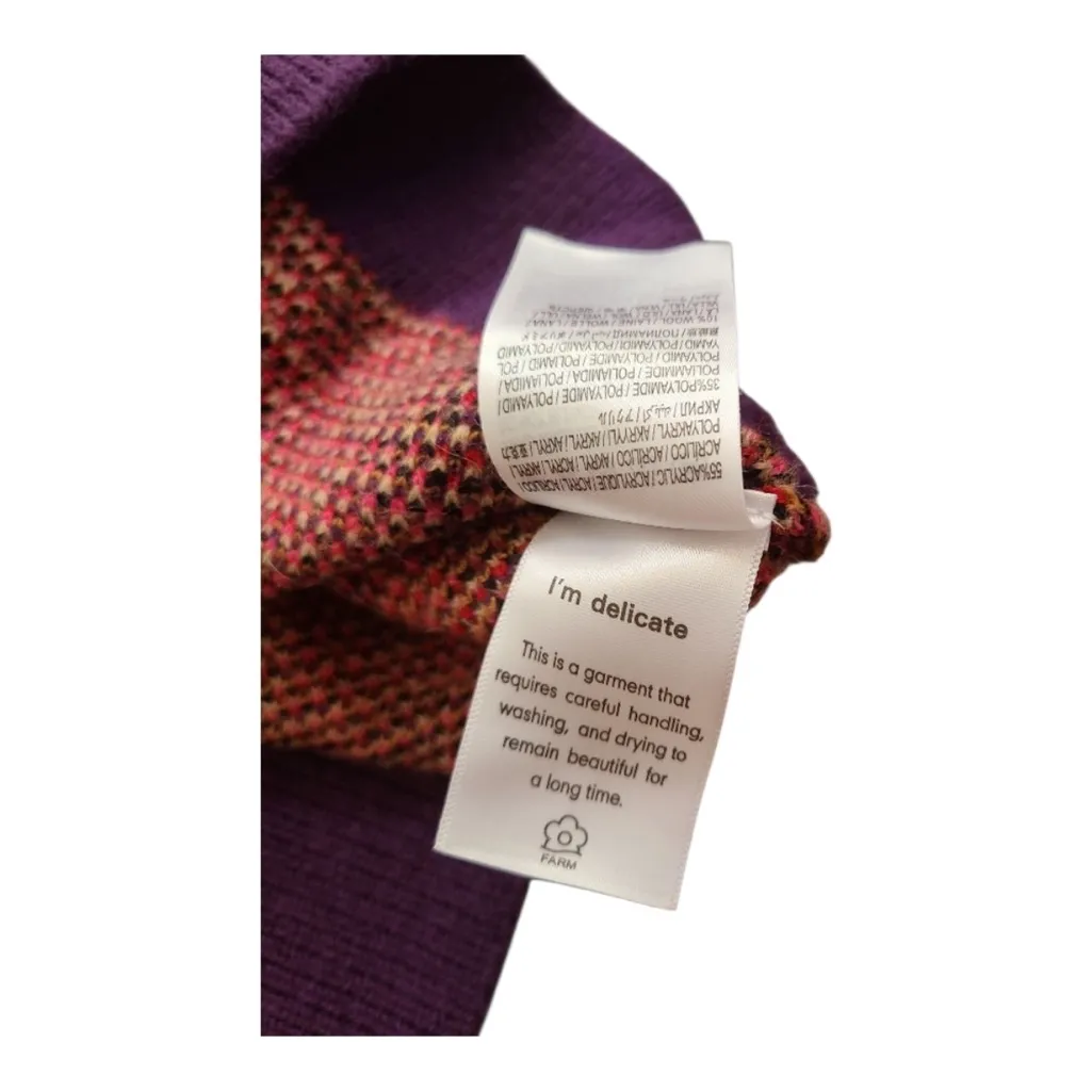 NWOT FARM Rio Striped Colorful Patchwork Sweater Size Small - Image 13