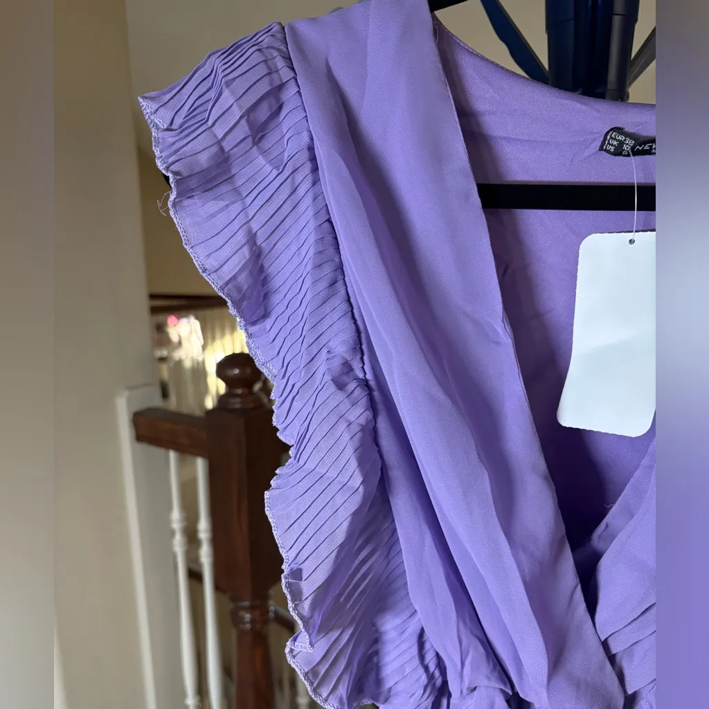 Elegant Lilac Maxi Dress Purple Size 6 - Image 9