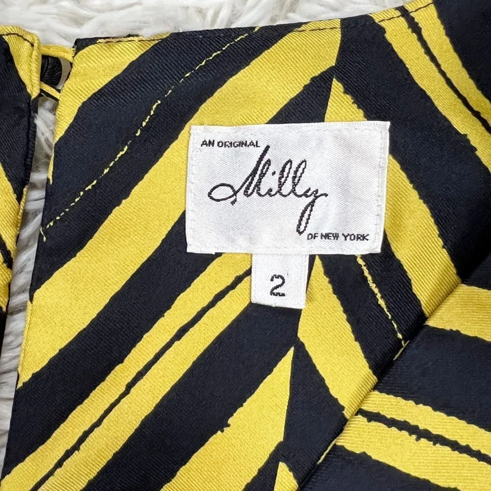 Milly Yellow Silk Dress Size 2 - Image 6