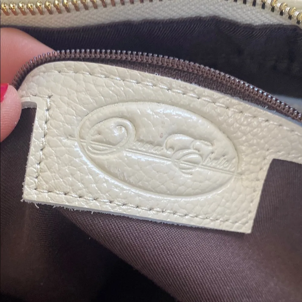 Onna Ehrlich Cream and Shoulder Bag with Tassels Brown - Image 8