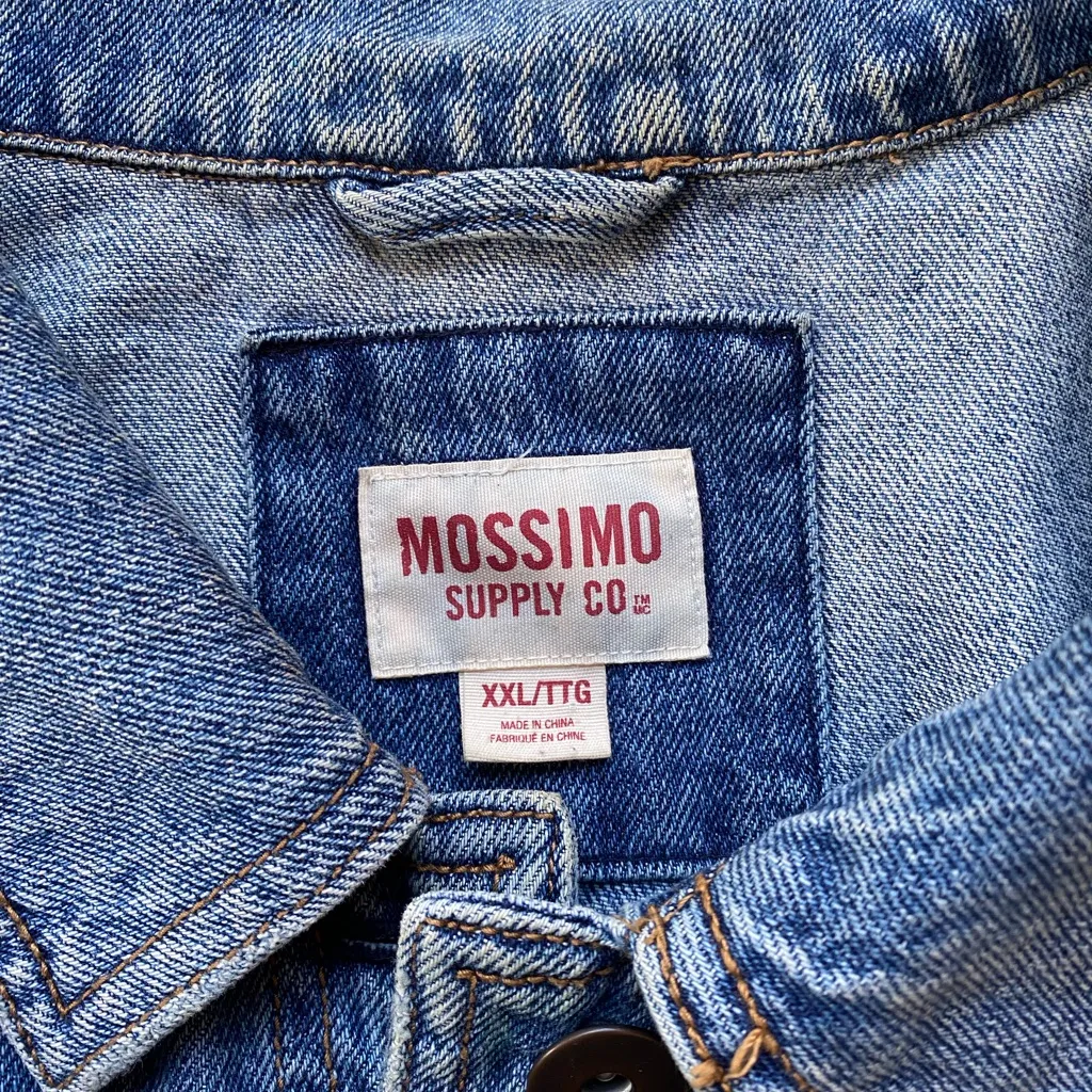 Blue denim‎ jean jacket Size L - Image 3