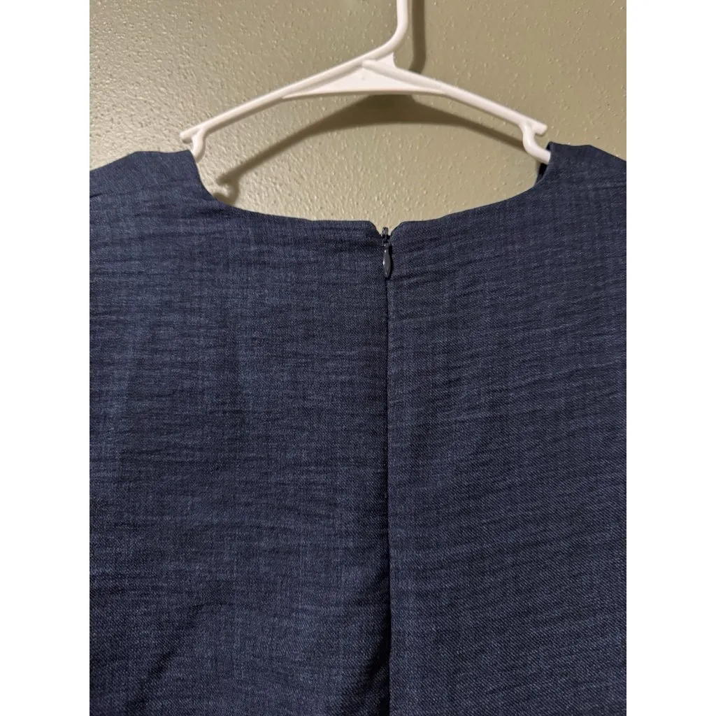 Calvin Klein Women Size 4 Midi Sheath Dress Short Sleeve  Zipper Tie Career City - Image 8