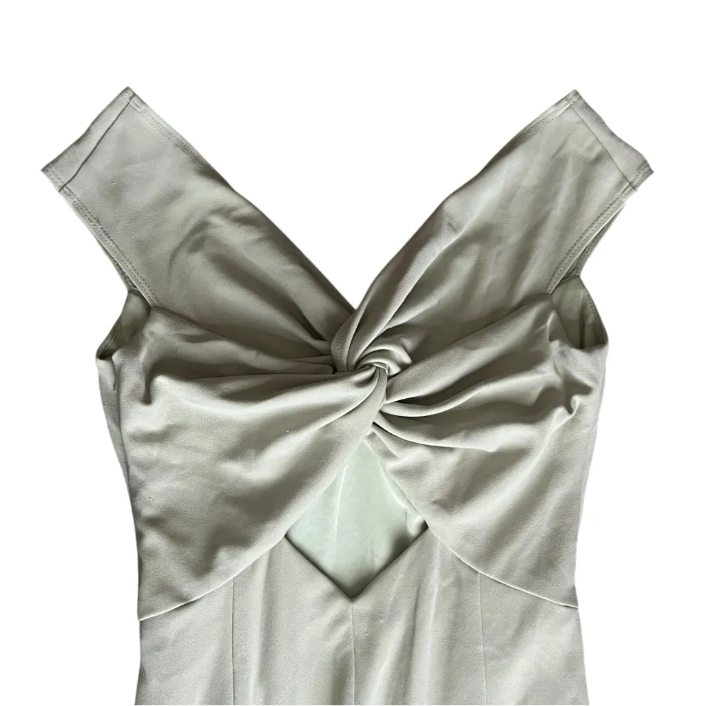 Katie May Women’s Liu Off Shoulder Light Green Twist Front Formal Maxi Dress S - Image 8