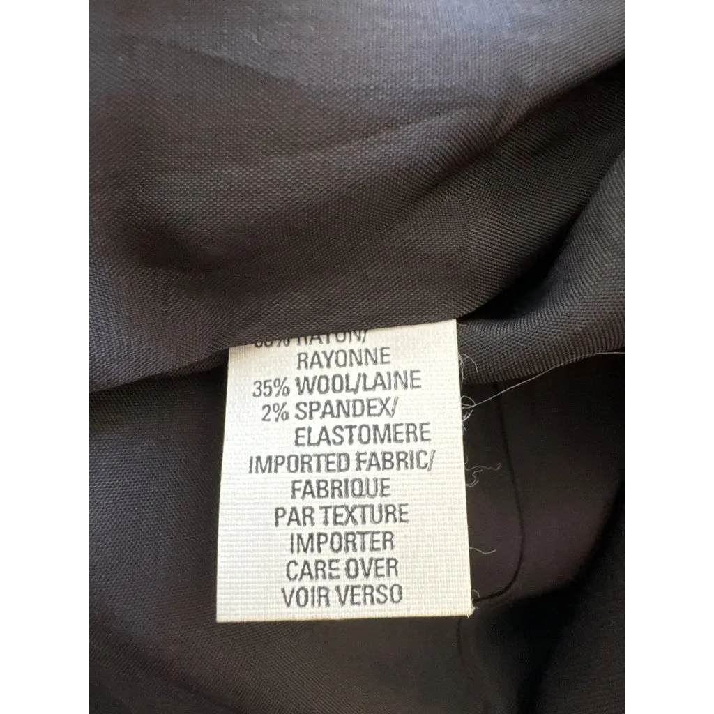 Vintage Anne Klein Womens Black Blazer Jacket Sz 8 Wool Blend Shoulder Pads NWT - Image 6