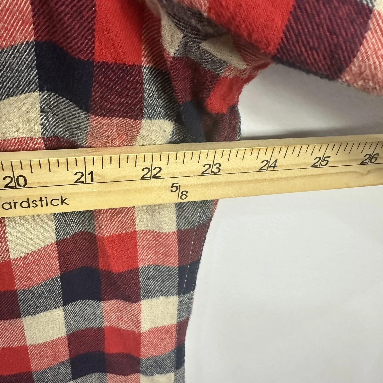 Field & Stream Shirt Womens XL Red‎ Blue Plaid Flannel Button Up Grunge 90s - Image 4