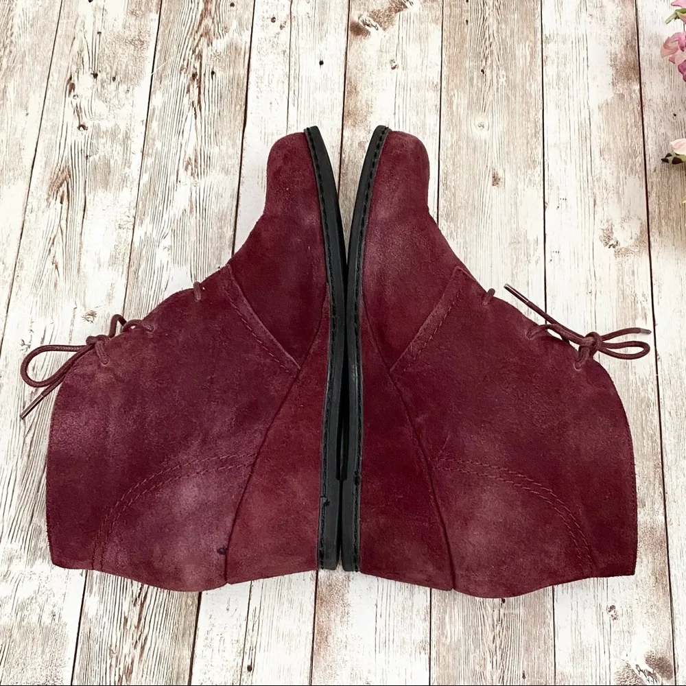 MICHAEL by Michael Shannon “Rebeka” Wine Suede Wedge Lace-up Booties 7 - Image 8