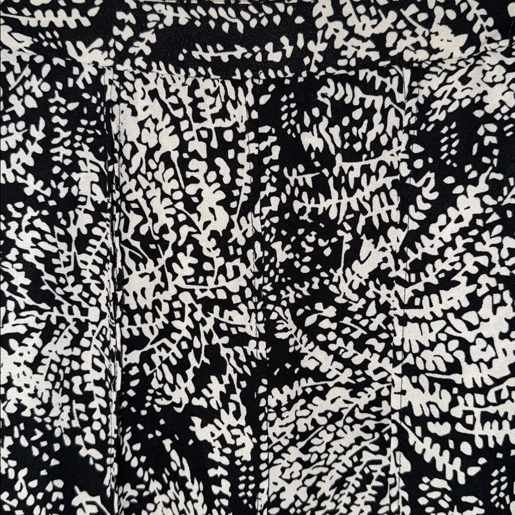 Who What Wear Swing Skirt Black & White Fern Print Women’s 6 - Image 5