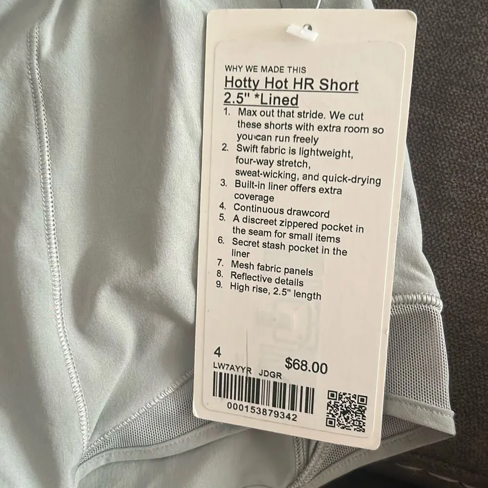 LULULEMON HOTTY HOT LR SHORTS 2.5" HAZY JADE SIZE 4 NWT *RARE* - Image 3