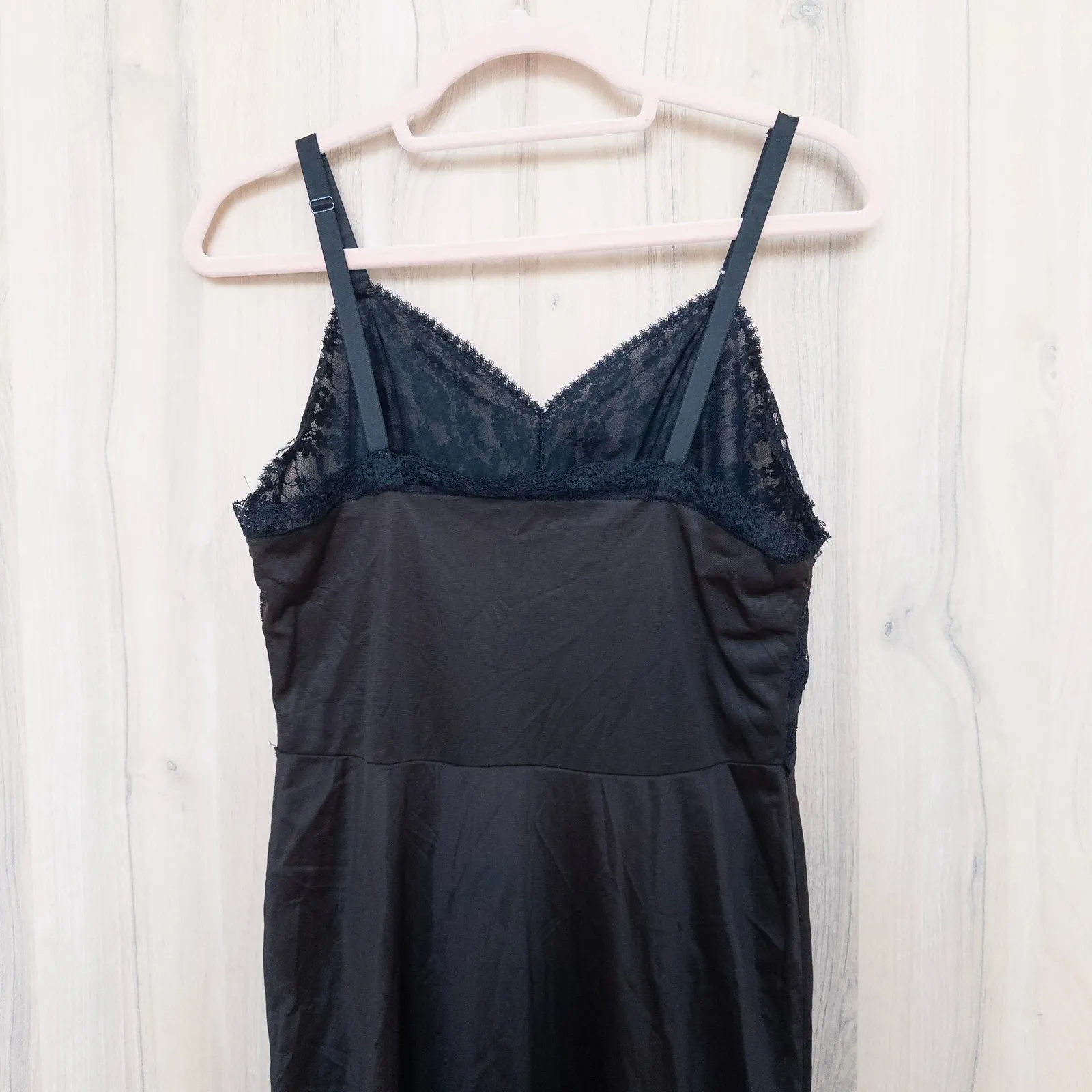 VTG Womens Lace Slip Dress Size S Brown Black Midi Y2K Whimsigoth Fairy Grunge - Image 6