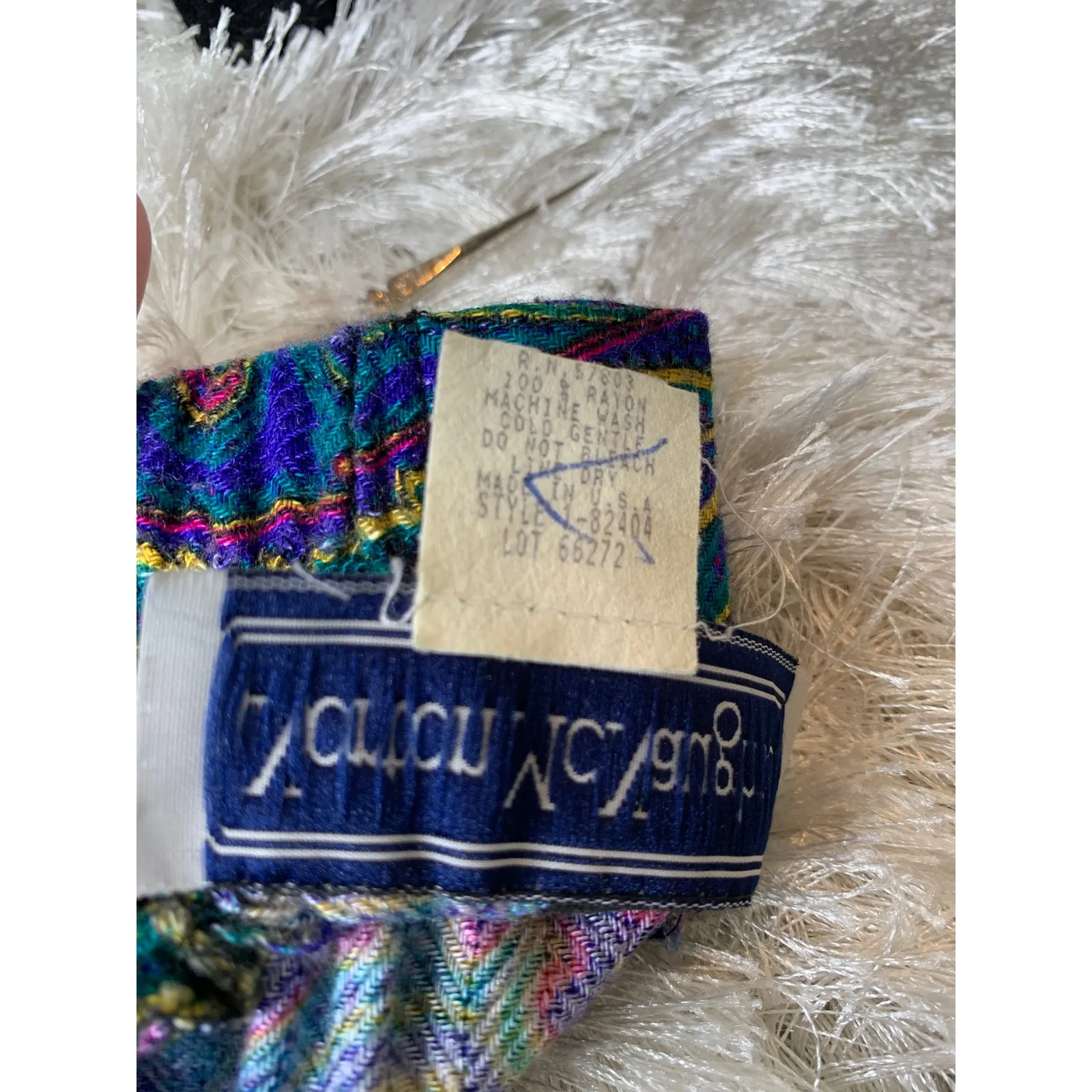 90s Vintage Turquoise Pink Paisley Top Skirt Set Sz XS Blue - Image 16