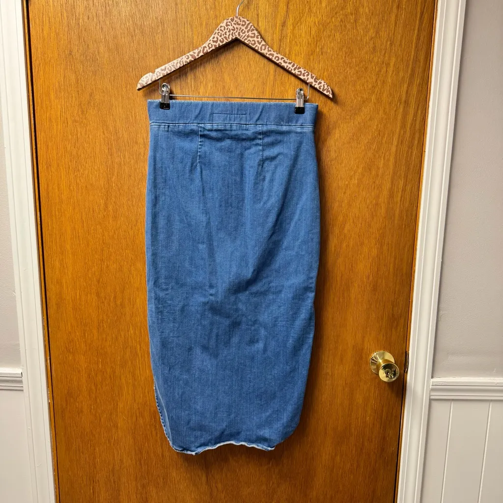 Frank & Eileen Donegal Unforgettable Italian Performance Denim Midi Skirt 10 - Image 12