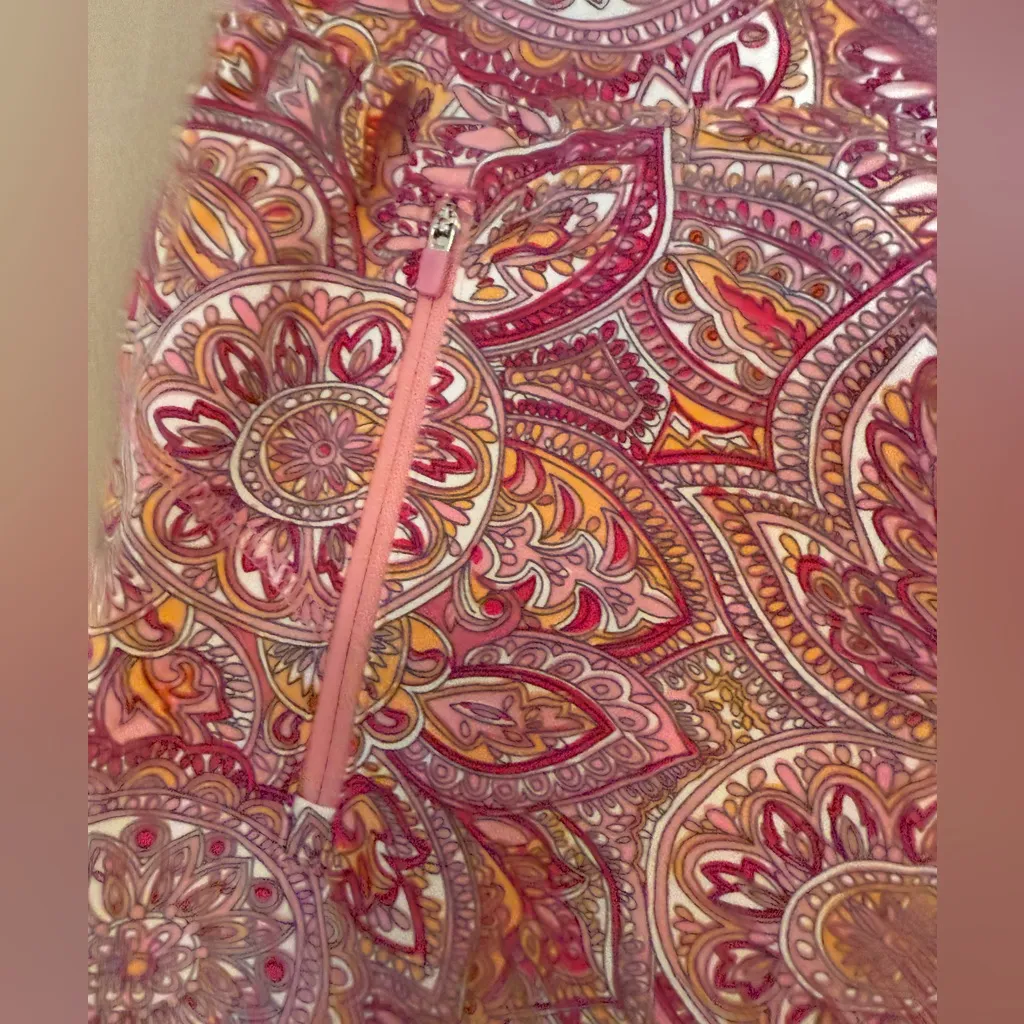 T by Talbots Pink Floral Paisley Zip Pockets Skort Women's Size MP Pickleball - Image 3