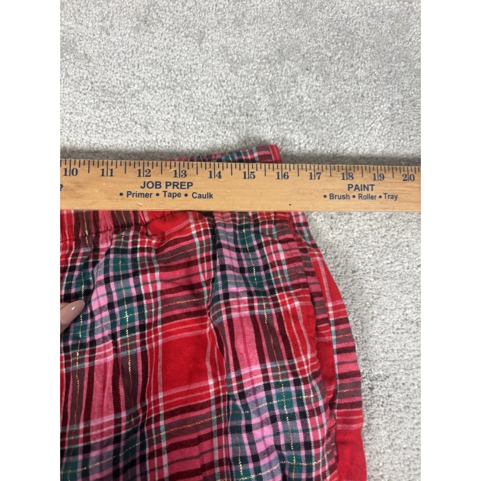 Victoria's Secret Flannel Tartan 2 Piece Pajama Set Large Red Pink Christmas - Image 9