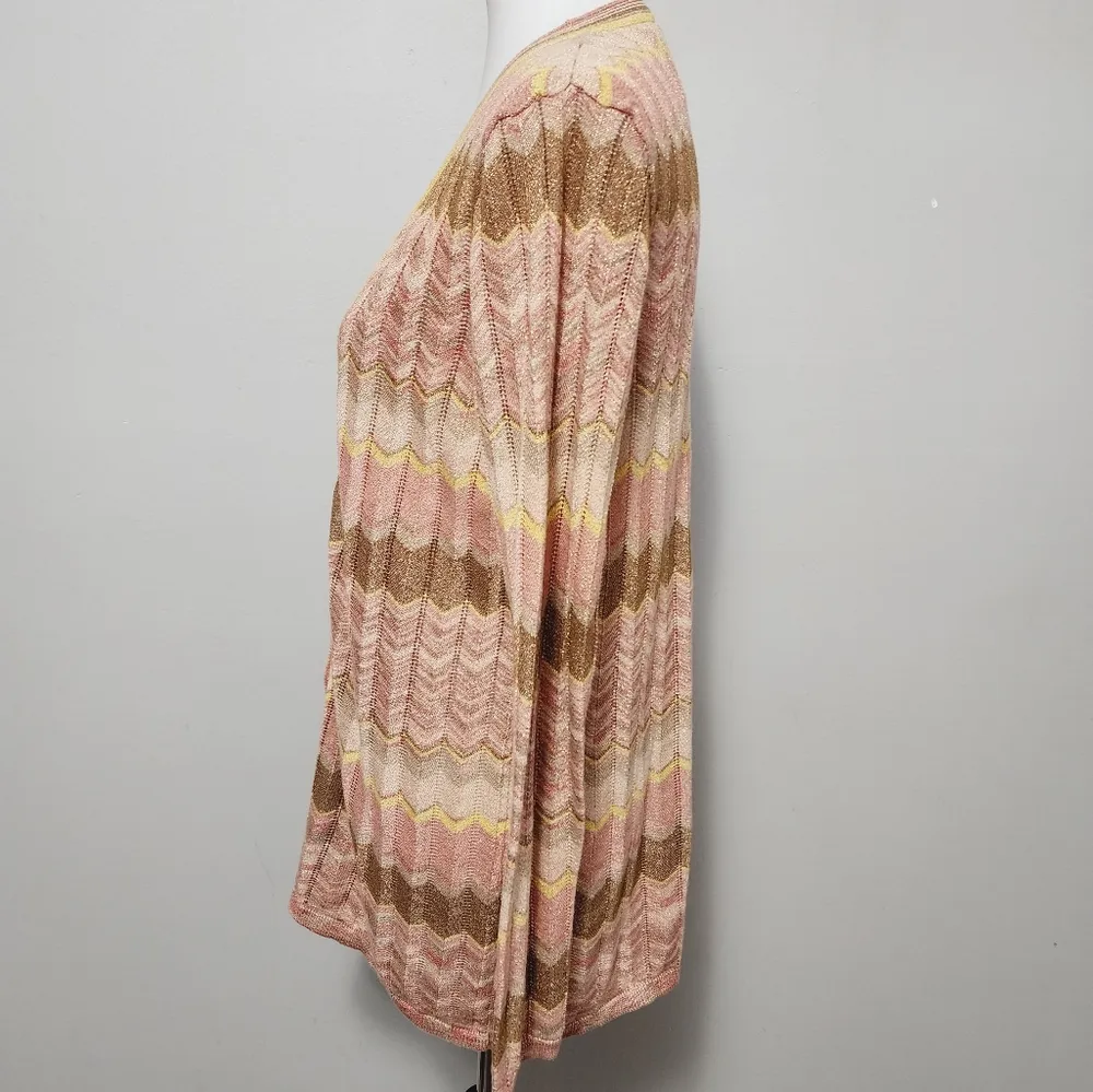 Moda International lurex chevron cardigan size large - Image 4