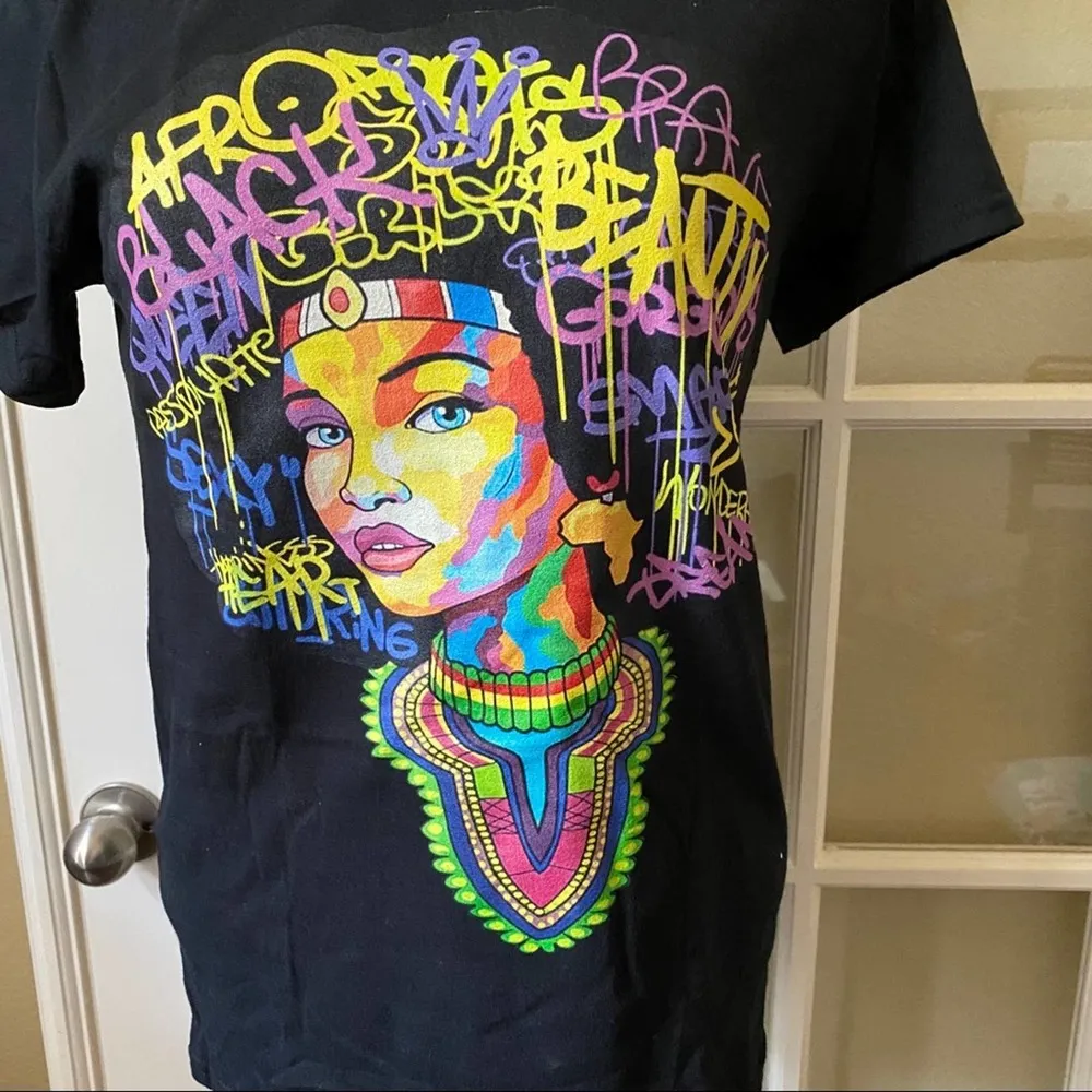 Black pride African Queen short sleeved shirt with words of affirmation medium - Image 35