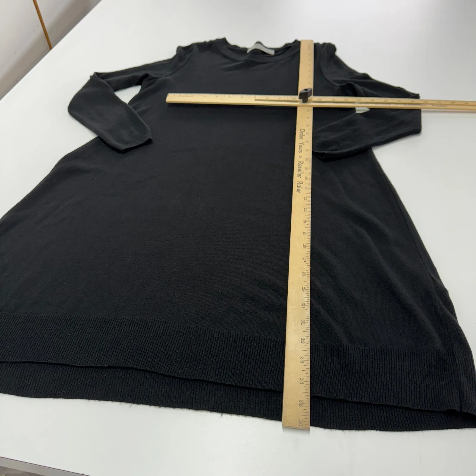 ASOS Womens Dress Size US 6 Black Split Open Sleeve Crew Neck Sweater Knit Mini - Image 7