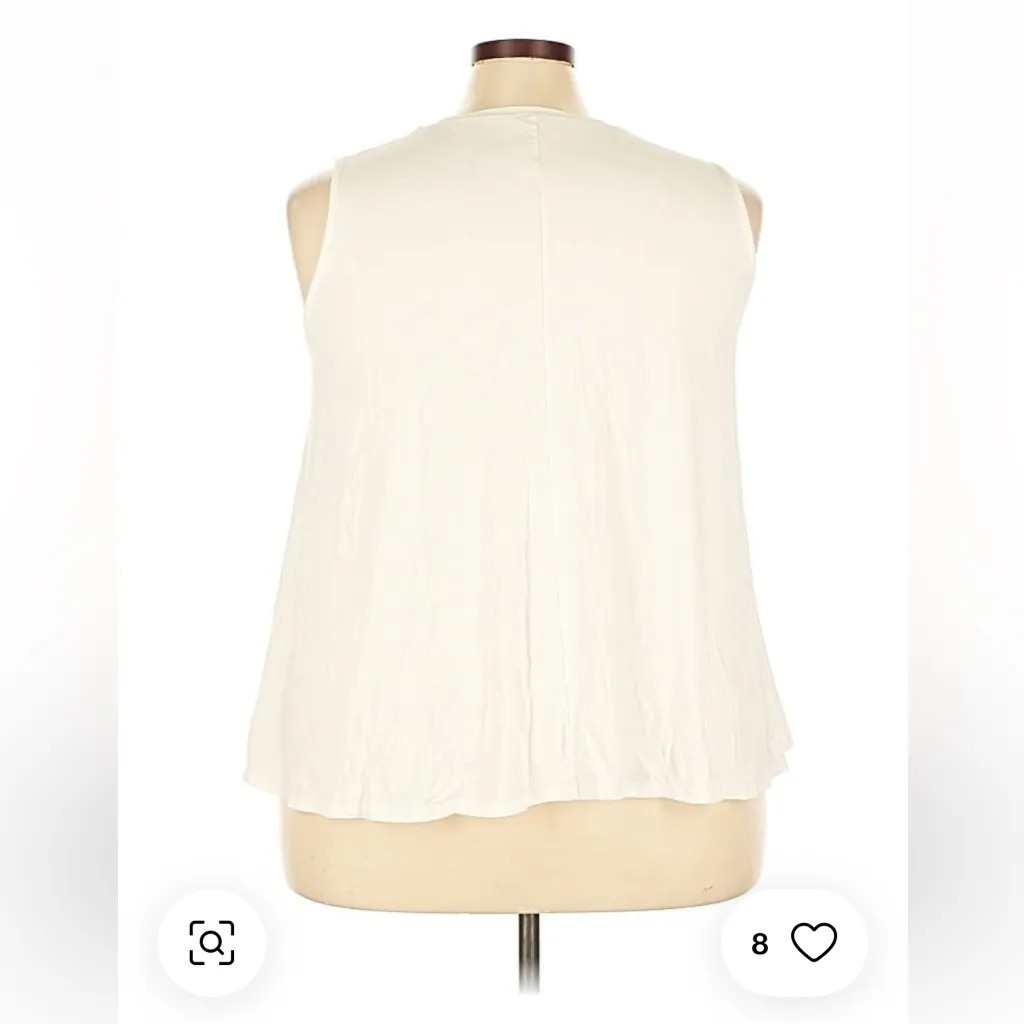 Universal Standard Cupro Shell Blouse Sleeveless Gathered Waist Cream XS NWT - Image 2