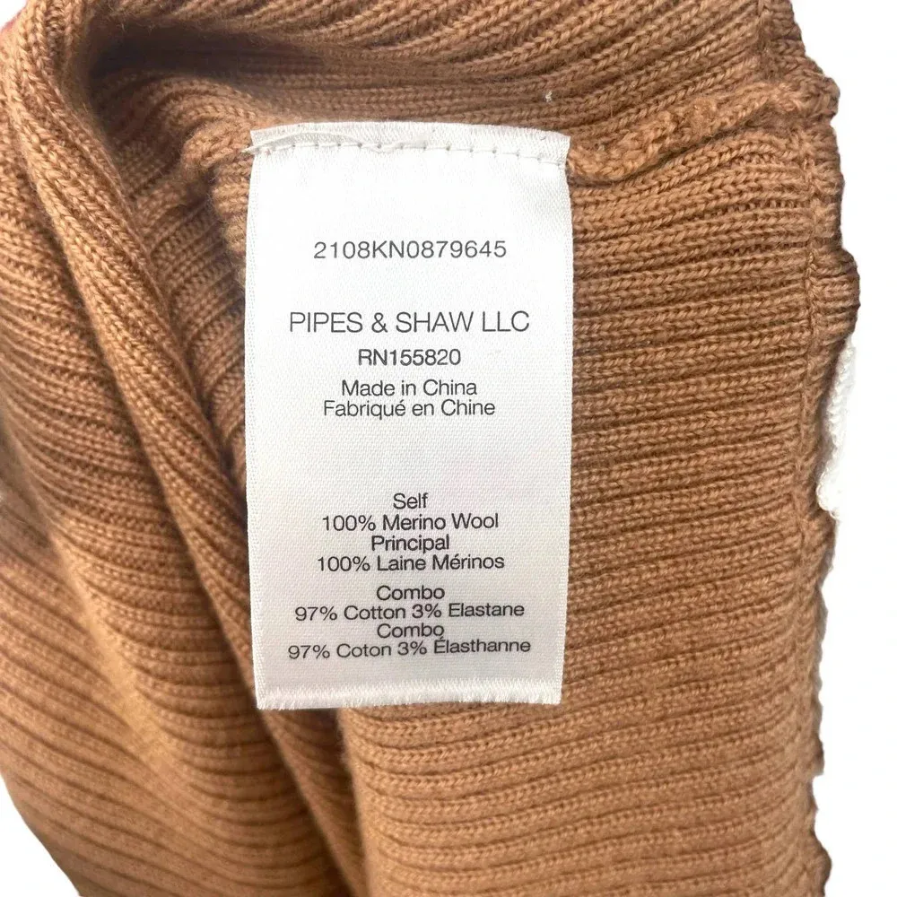 Veronica Beard Rocha Poplin-paneled Merino Wool Sweater In Camel Size XS - Image 9
