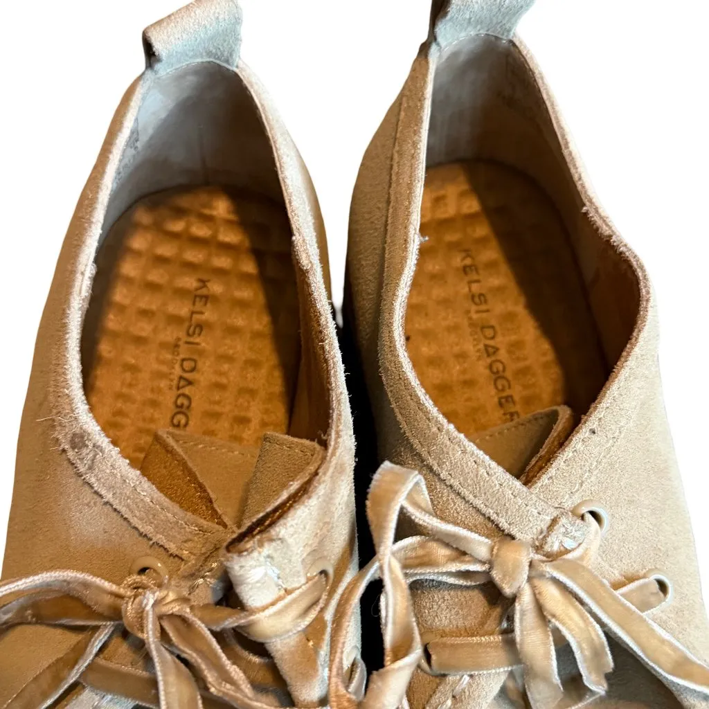 Kelsi Dagger Brooklyn Olga Lug Loafer Heels Beige Platform Booties Shoes Size 10 - Image 10