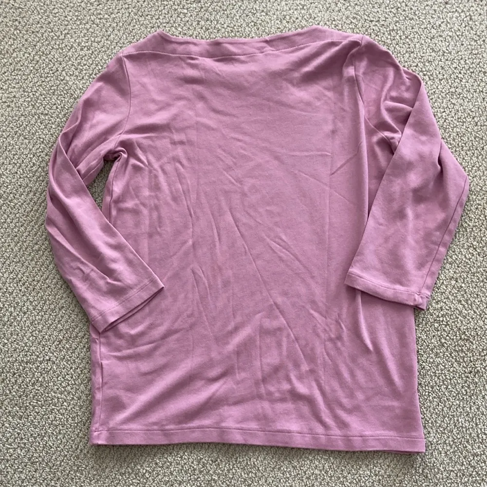 Coldwater Creek Egyptian Cotton Pink 3 Quarter Length Sleeve Shirt Size Small - Image 5