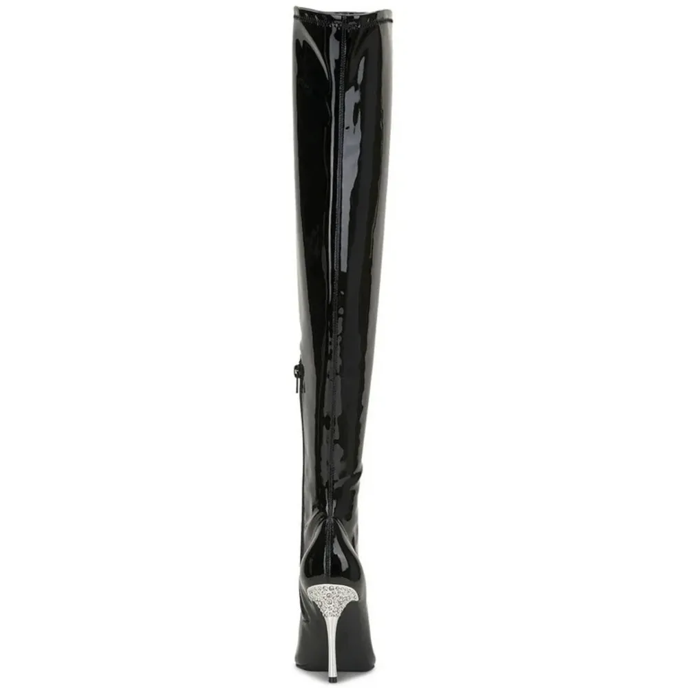 INC International Concepts Black‎ Heeled Boots with Stiletto Heel and Poi… Black Size 6.5 - Image 4