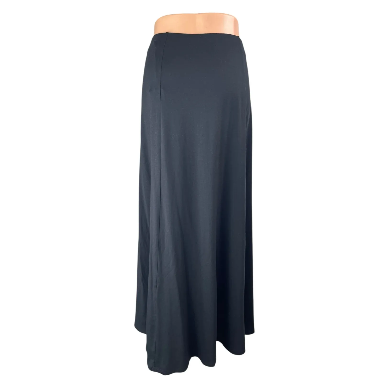 NEW Na-Kd Women's Black Elastic Waist Soft Line Flowy Maxi A-Line Skirt Size L - Image 2