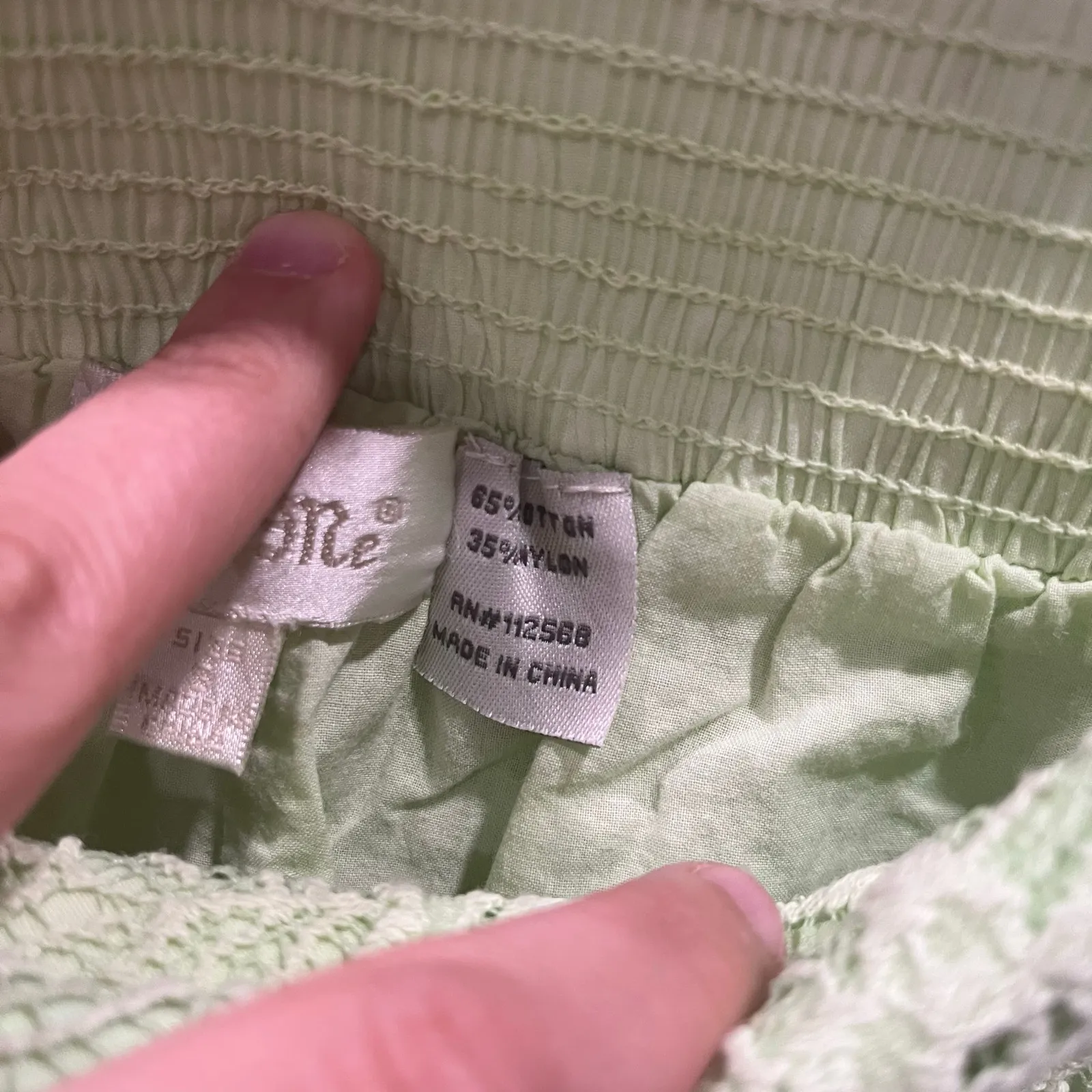 Vintage Miss Me Green Crochet Lace Pull On Shorts Y2K Boho Womens Size Small - Image 4