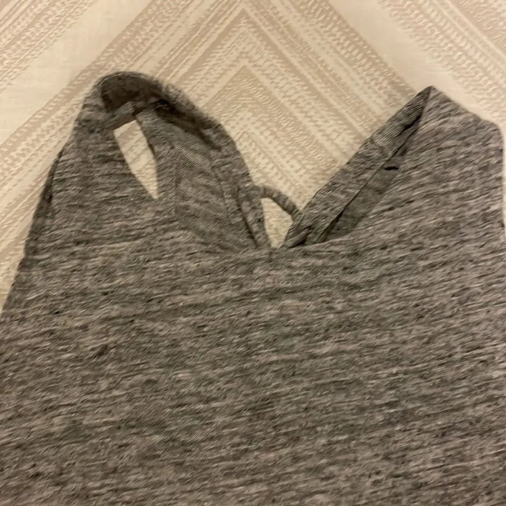 Chaser Women’s Heather Gray Tie Back Tank Top - Image 2