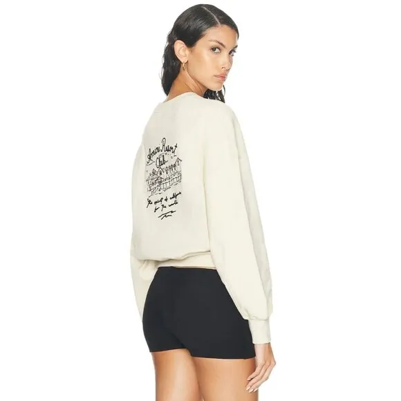Amiri Spirit Crewneck Sweatshirt in Alabaster Small Womens Pullover Black - Image 2