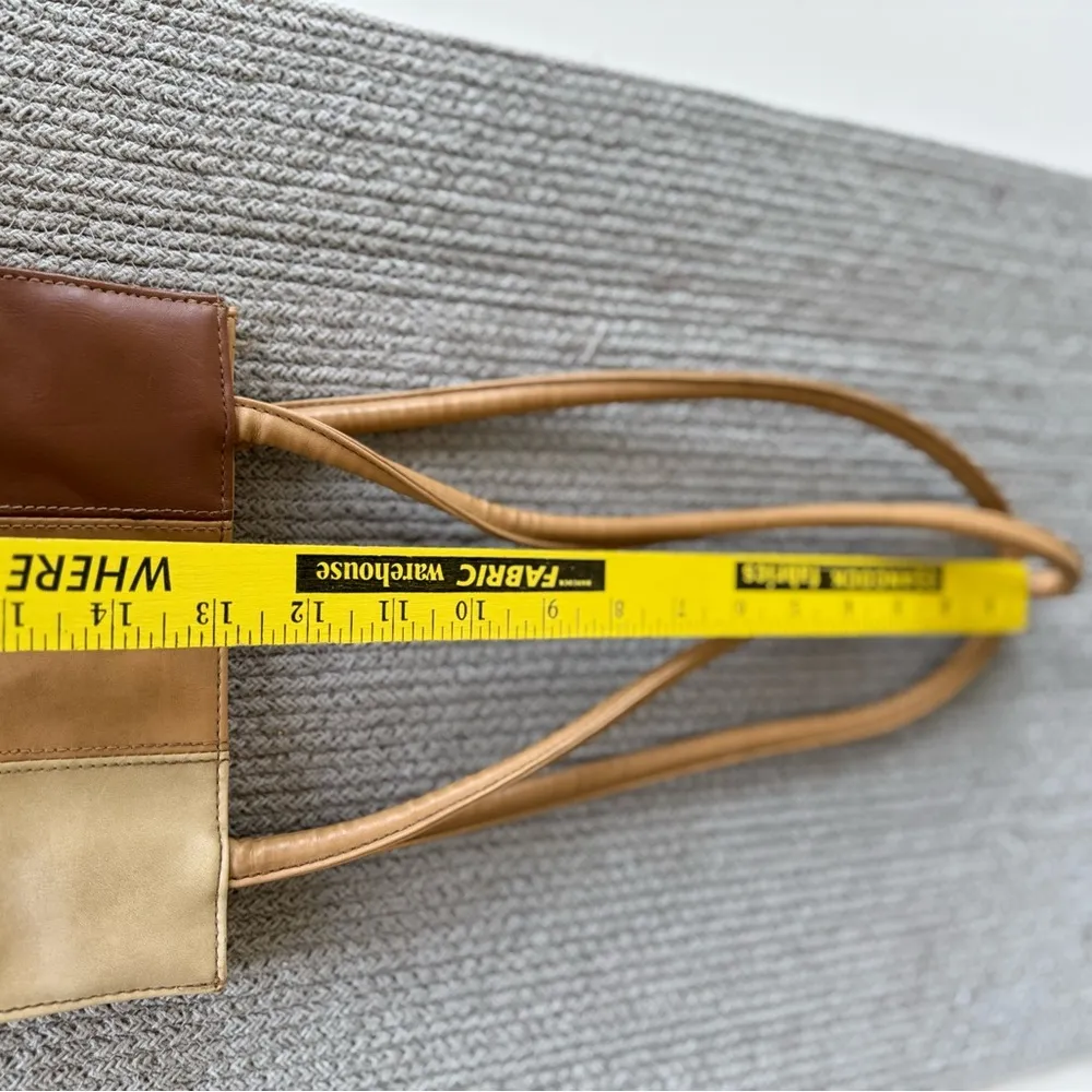 Vintage 90’s Y2K Tan Brown Patchwork Rectangular Shoulder Bag - Image 10