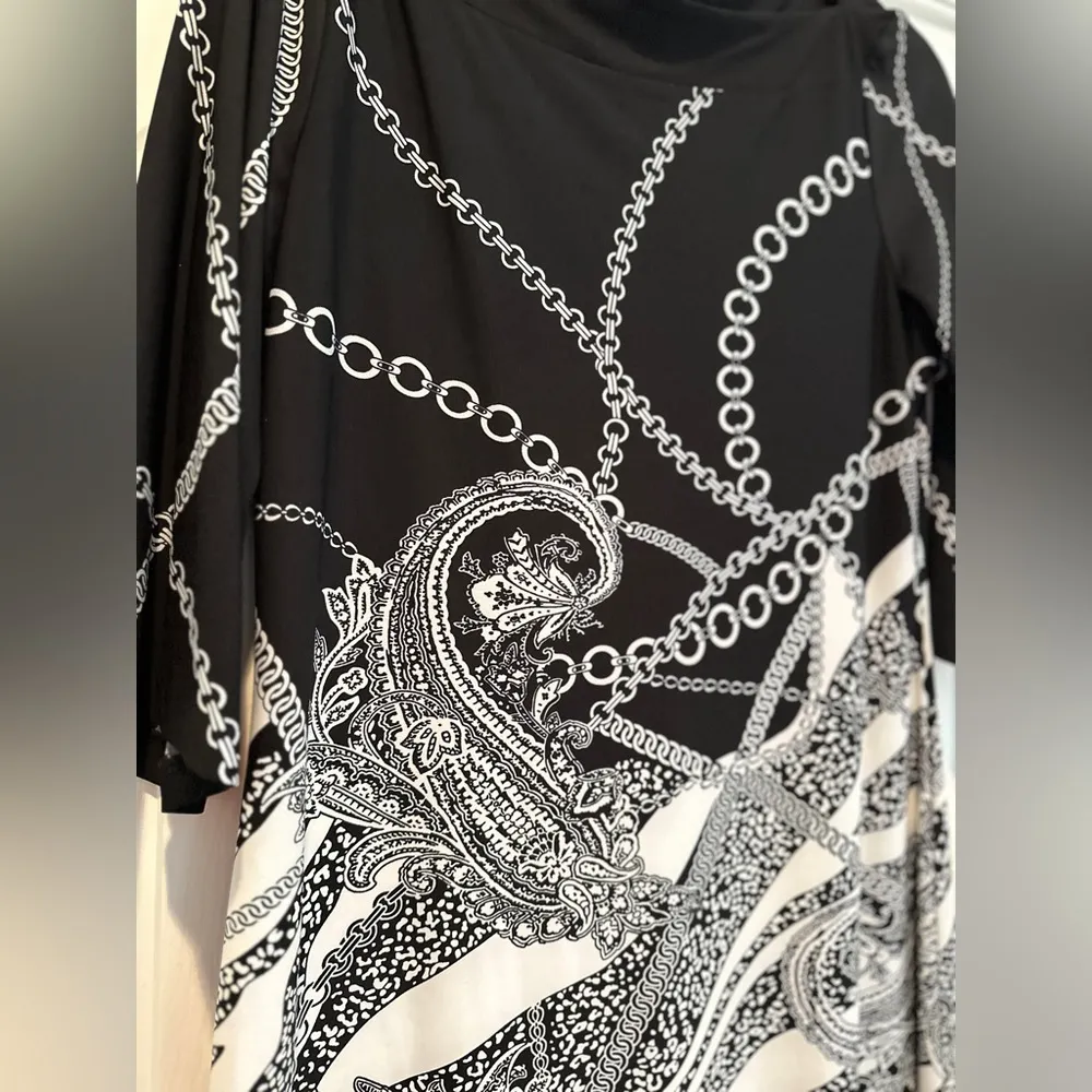 Dressbarn black with chain design sheath dress Size 12 - Image 4