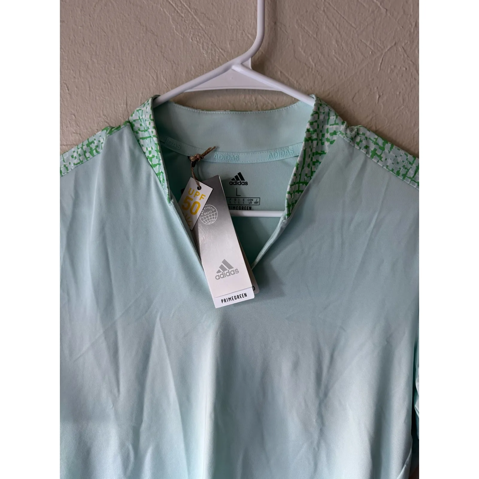 NWT Adidas Golf Women's Polo Shirt UPF 50 in Light Blue Size L - Image 5