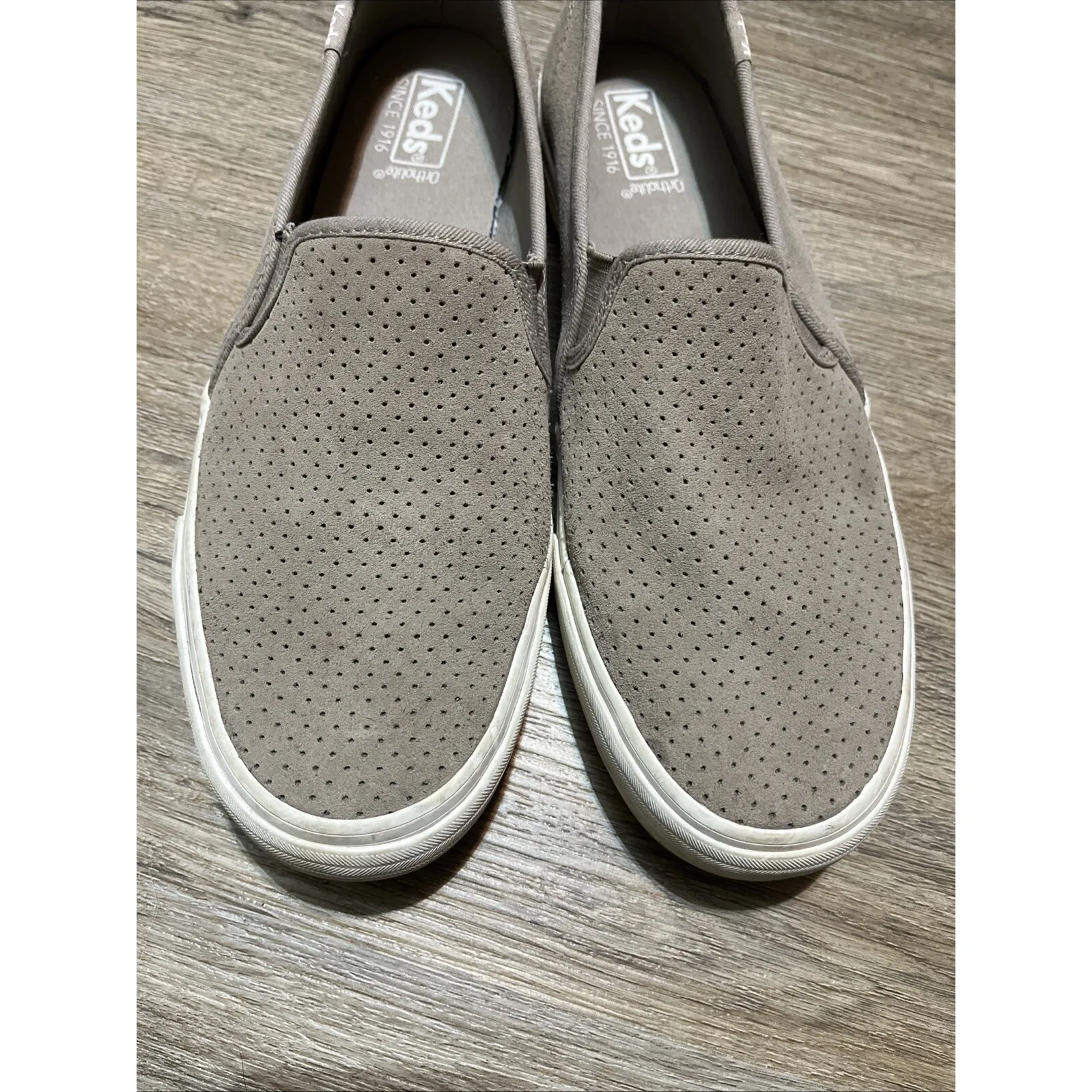 Keds WH59055 Women's Double Decker Slip On Sneakers Perforated Suede 10‎ - Image 5