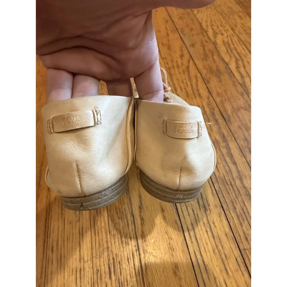 Toms Kelli Flats Women Leather Shoes sz 9.5 Slip on Minimalist fashion tan - Image 6