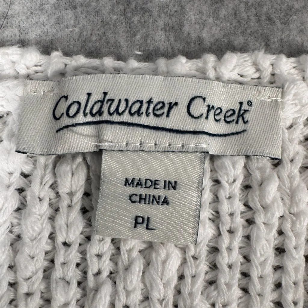 Coldwater Creek Women's Ivory Knit Pullover Cotton Sweater Size M Sleeveless - Image 5