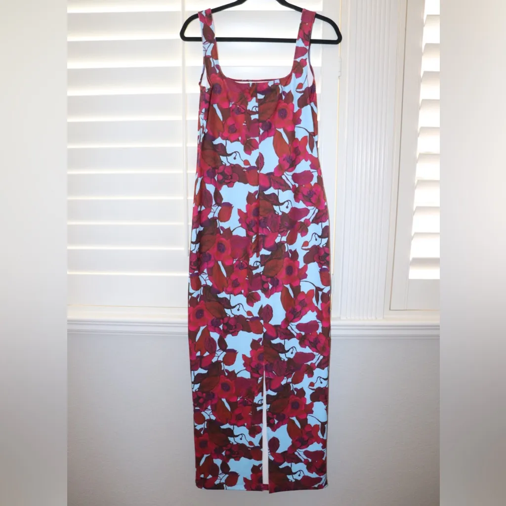 Ala von Auersperg Caterina Long Stretch Dress Raspberry Grandiflora Size Medium Red - Image 3