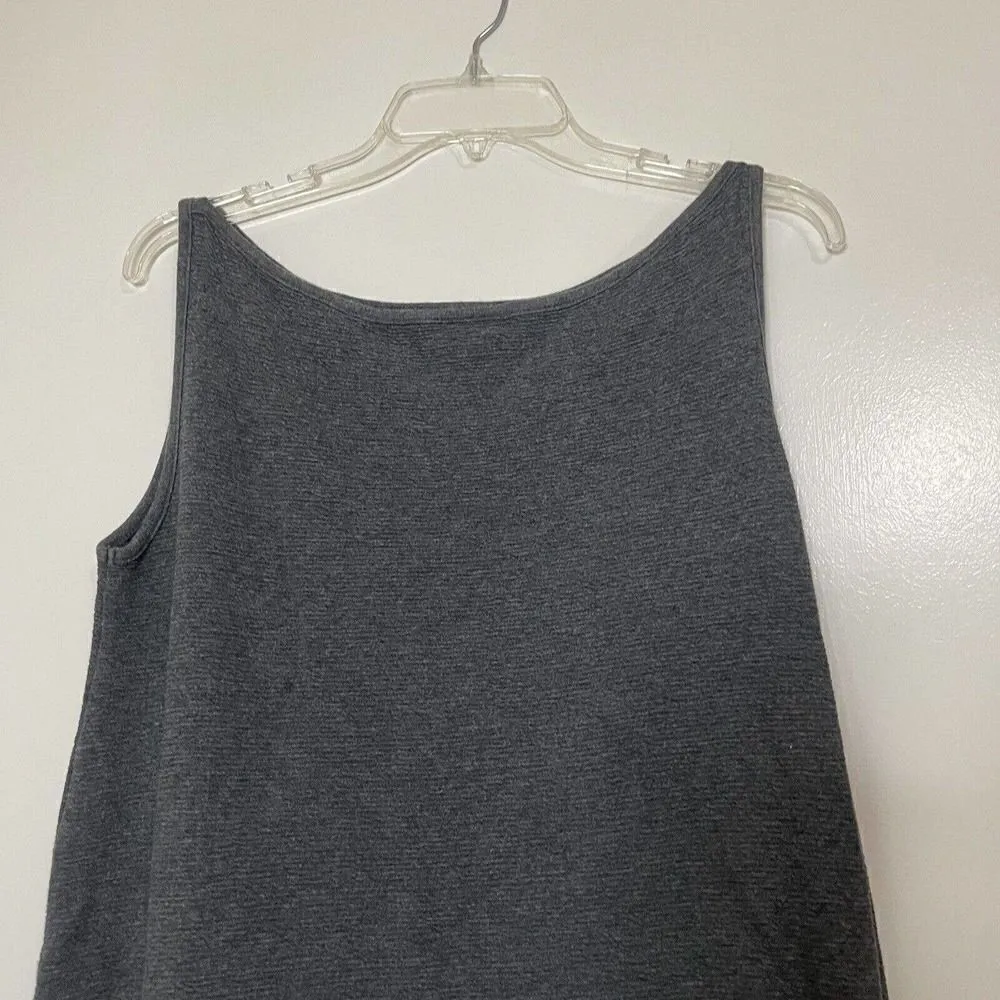 EILEEN FISHER gray knit sleeveless tank dress size US small - Image 4