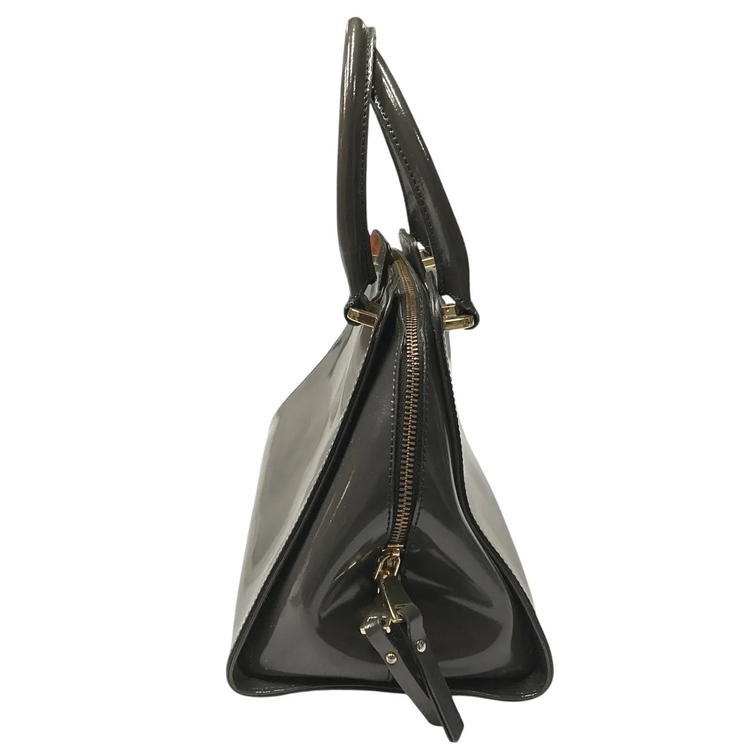 Iacucci Italian Leather Satchel Top Handle Handbag Charcoal Gray Made in‎ Italy - Image 4