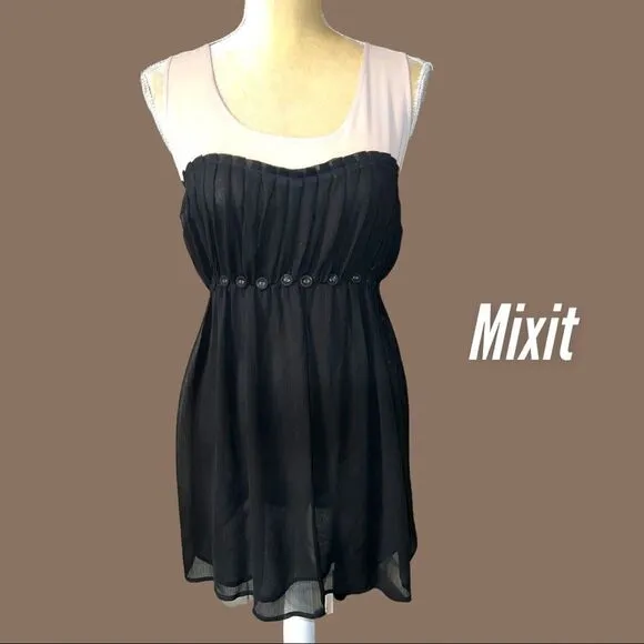 Mixit brand adorable sheer black and nude top with underlay! - Image 2