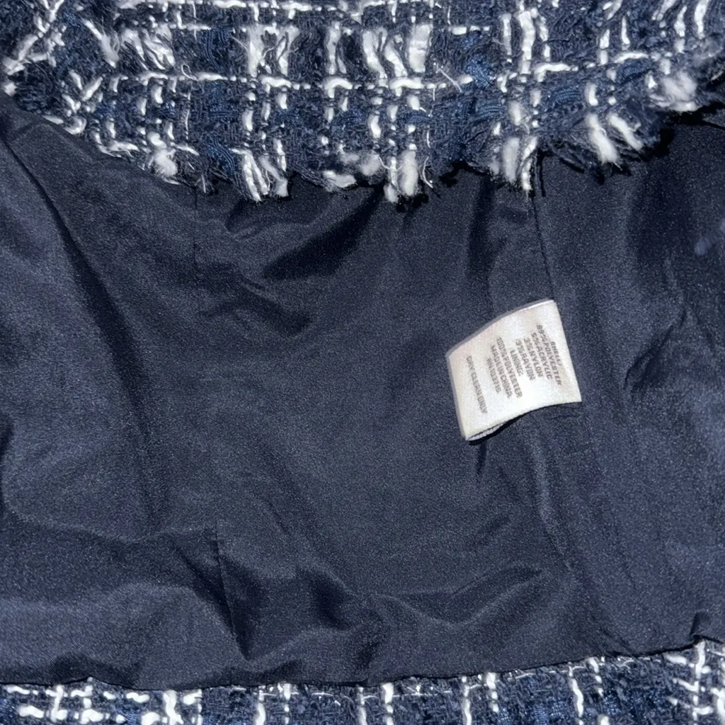 NWT Nanette Lepore Bouclé Tweed Jacket Oversize Navy Small - Image 7