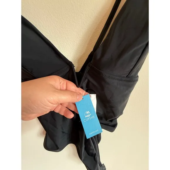 Cupshe Black One Piece Plunge Swimsuit XL New‎ with Tags - Image 2