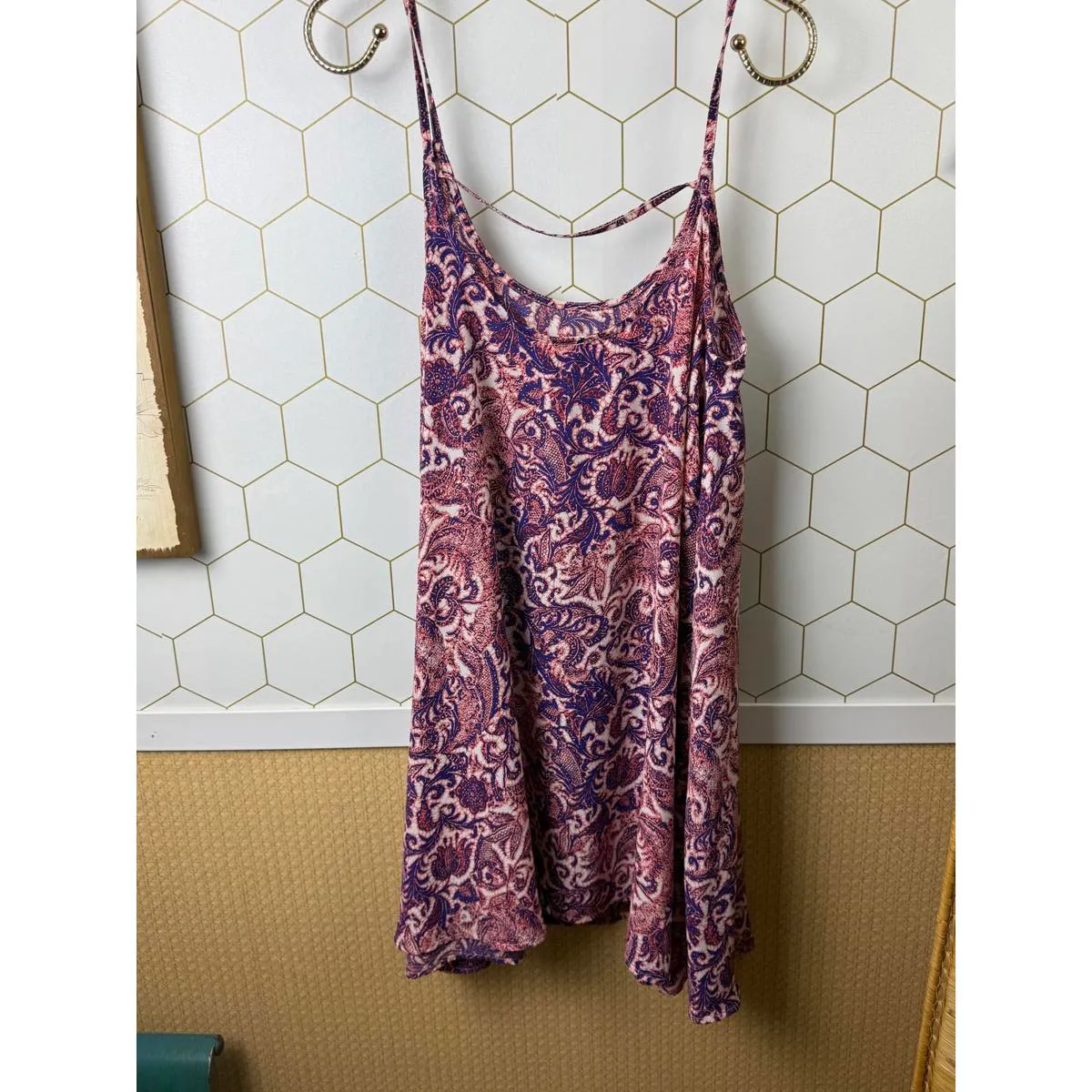 Intimately Free People Pink Paisley Sleeveless Swing Slip Dress - Size - Medium - Image 2
