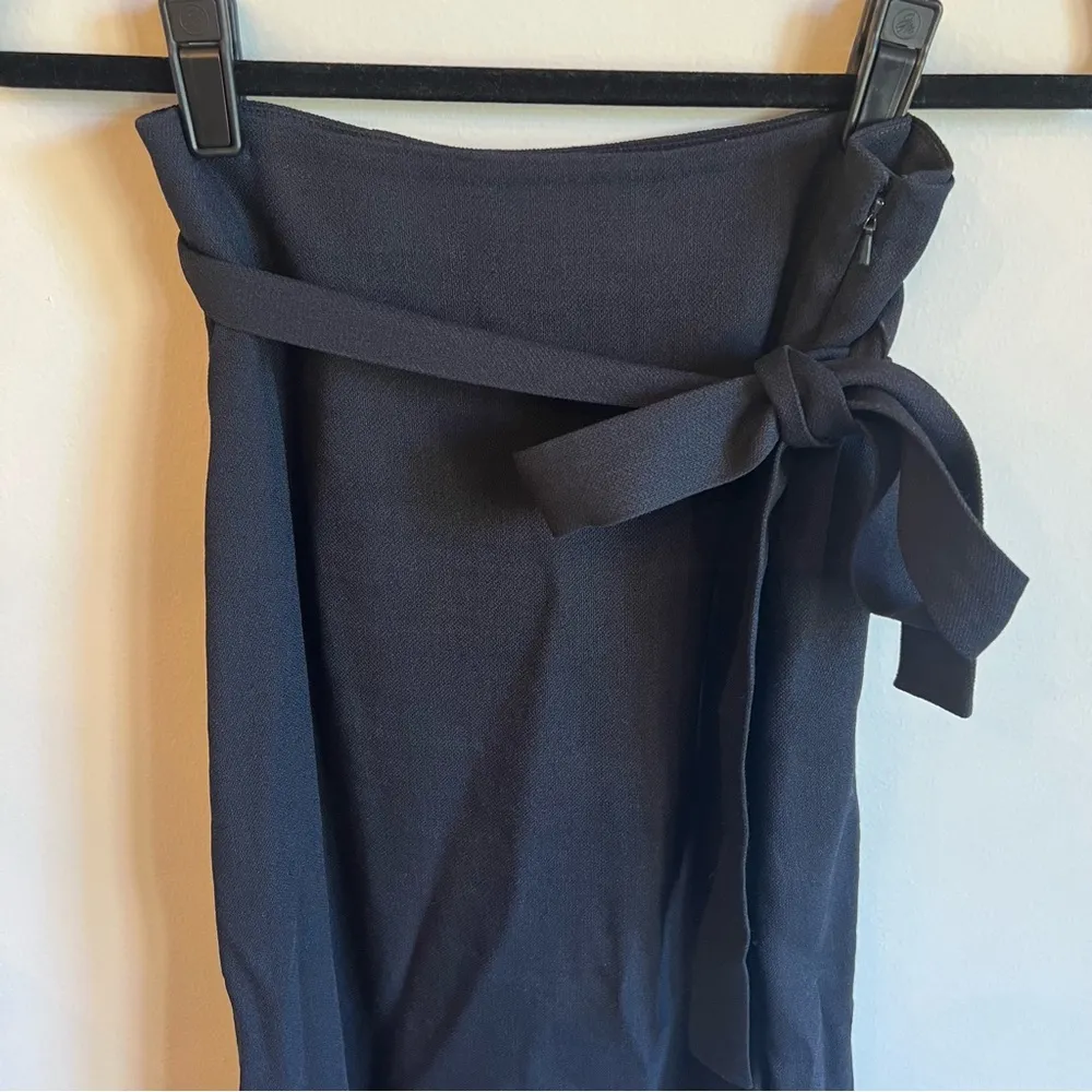 Helmut Lang Navy Blue Wrap Midi Skirt | Size 4 - Image 5