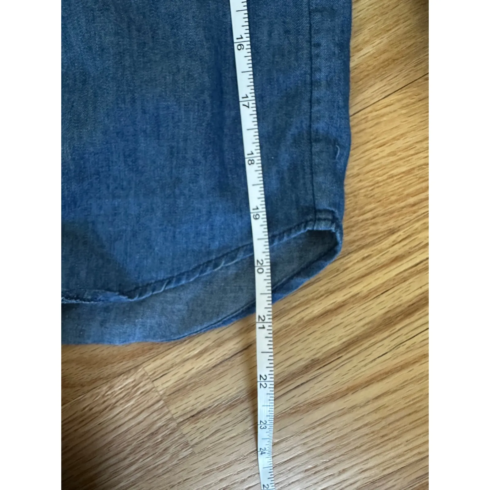 Art Du Basic Denim‎ Shirt Long Sleeve Button Down Pockets Blue Size S - Image 8