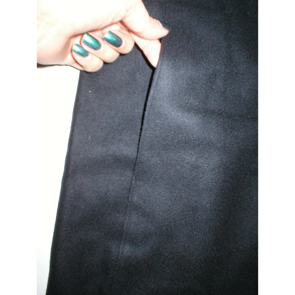 New NWT Womens Long Black Wool Skirt Designer Jill Stuart 6 Wrap Leather Belt - Image 4