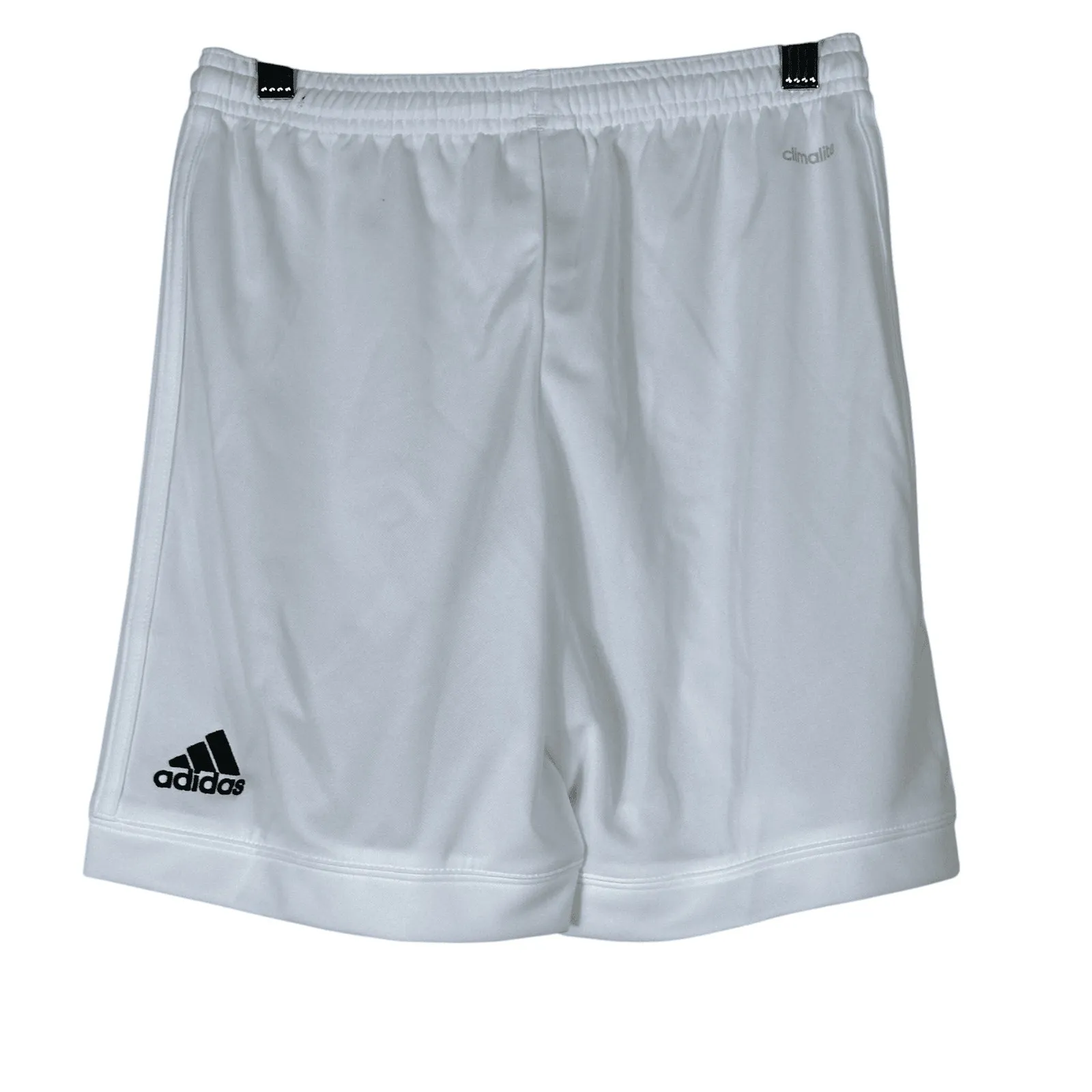 NWT Adidas Climalite Shorts Boys M White Elastic Waist Logo Soccer Athleisure - Image 3